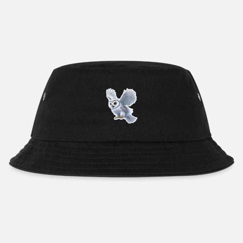 Eulenflug Sticker - Kinder Bucket Hat - Schwarz