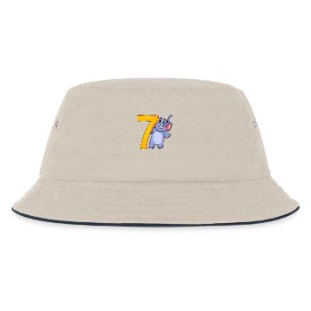 sieben - 7 - Kinder Bucket Hat - Natur/Navy - Vorne