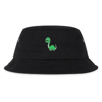 grüner Dino - Kinder Bucket Hat - Schwarz - Vorne