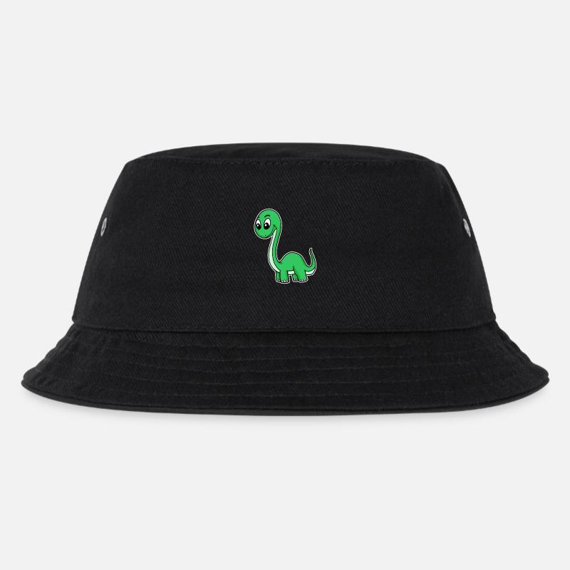 grüner Dino - Kinder Bucket Hat - Schwarz
