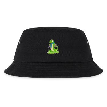 Lizard Painter Brush Painting - Kids’ Bucket Hat - black - Front