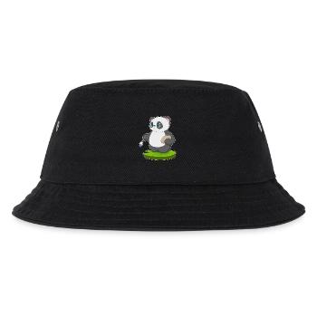 Panda Painter Brush Painting - Kids’ Bucket Hat - black - Front