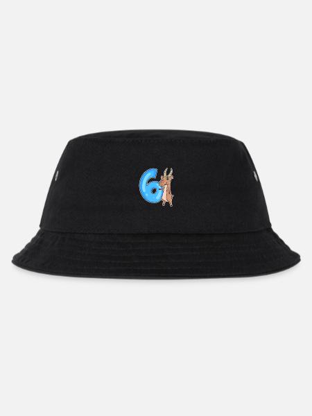 6. Geburtstag Motiv Saiga Antilope - sechs Jahre - Kinder Bucket Hat - Schwarz