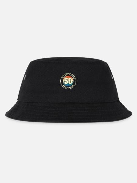 50th birthday so you see with 50 retro gift - Kids’ Bucket Hat - black