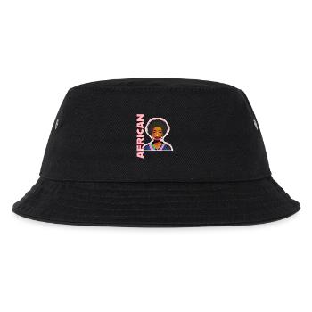 Schwarze Afrikanische Frau mit Schriftzug - Kinder Bucket Hat - Schwarz - Vorne