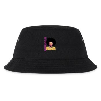 Black Woman 12 mit Schriftzug African - Kinder Bucket Hat - Schwarz - Vorne