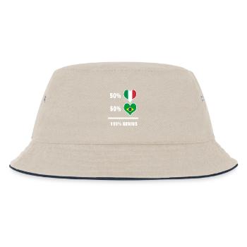 Drapeaux 100% fantastiques du Brésil et de l’Italie - Bob Enfant - blanc cassé/bleu marine - Devant