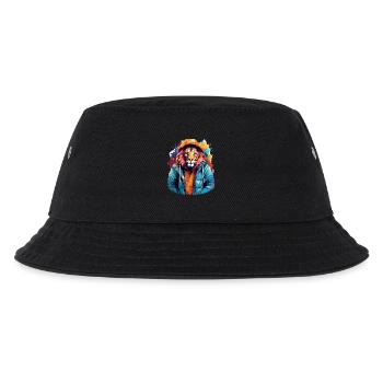 Streetstyle-Löwe | Löwen-Liebhaber - Kinder Bucket Hat - Schwarz - Vorne