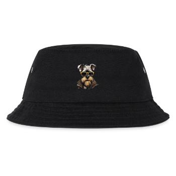 Streetwear Whiskers: Zwergschnauzer-Style - Kinder Bucket Hat - Schwarz - Vorne