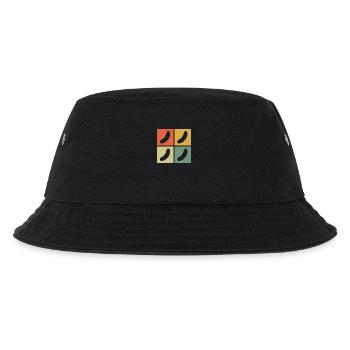 Gurke Gewürzgurke Retro Geschenk - Kinder Bucket Hat - Schwarz - Vorne