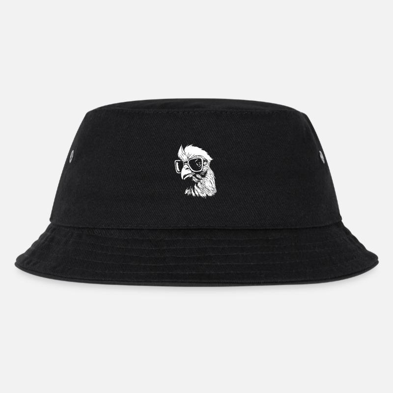 intelligentes Huhn - Kinder Bucket Hat - Schwarz