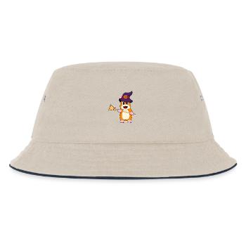 Hamster Witch Broom - Kids’ Bucket Hat - ecru/navy - Front