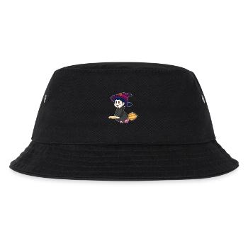 Girl Witch Broom - Kids’ Bucket Hat - black - Front