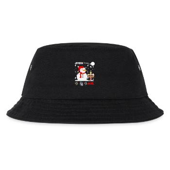Frohe Weihnachten Schneemann - Kinder Bucket Hat - Schwarz - Vorne