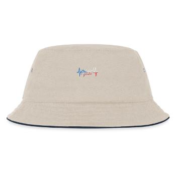 Prag Skyline Herzschlag Tschechien Herz Love Praha - Kinder Bucket Hat - Natur/Navy - Vorne