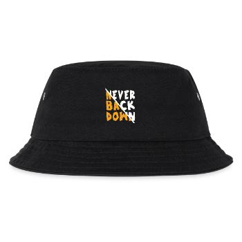 Never Back Down Design - Kinder Bucket Hat - Schwarz - Vorne