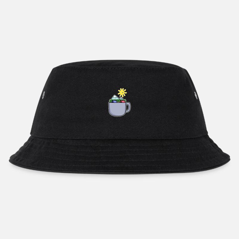 Berg Berge Gipfel Kaffee - Kinder Bucket Hat - Schwarz