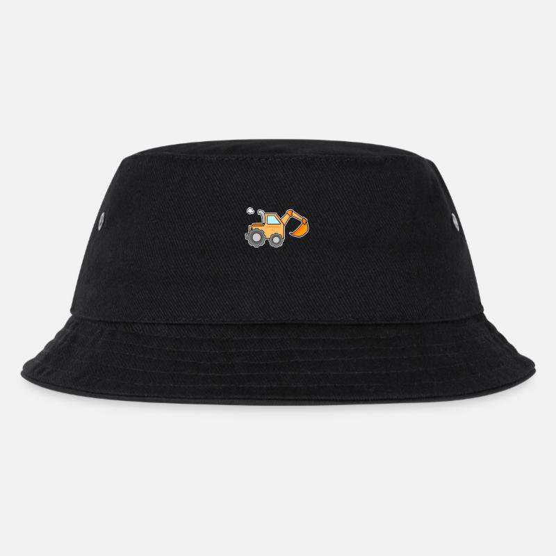 Bagger Baustelle schwere Maschinen Geschenk - Kinder Bucket Hat - Schwarz