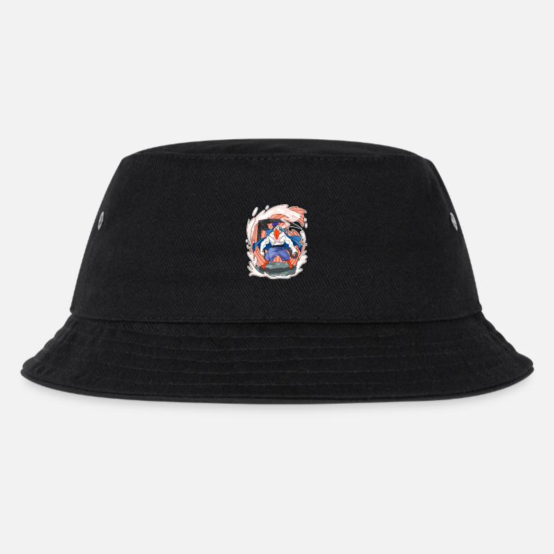 Möwe - Kinder Bucket Hat - Schwarz