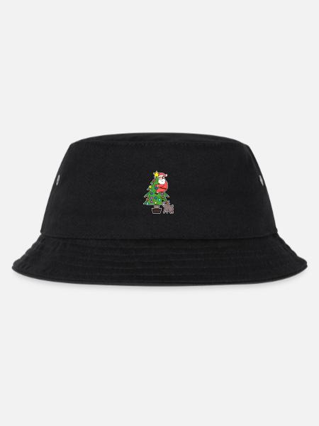 Weihnachtsmann auf dem Weihnachtsbaum - Kinder Bucket Hat - Schwarz