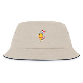 Bleistift Weihnachten Joggen - Kinder Bucket Hat - Natur/Navy - Vorne