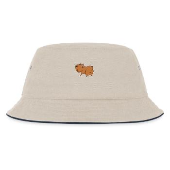 Capybara Wasserschwein - Kinder Bucket Hat - Natur/Navy - Vorne