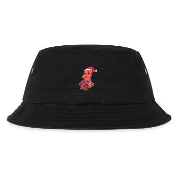 Huhn mit Weihnachtsmütze und Weihnachtsgeschenk - Kinder Bucket Hat - Schwarz - Vorne