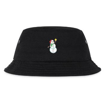 Snowman Christmas Poinsettia - Kids’ Bucket Hat - black - Front