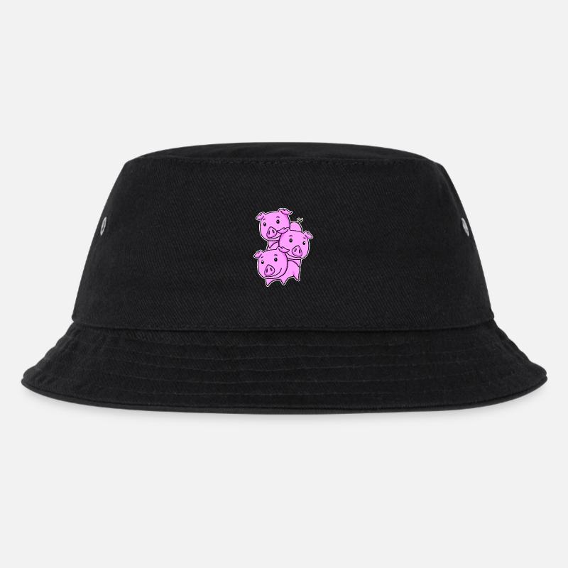 Schweine Schwein Schweinchen - Kinder Bucket Hat - Schwarz