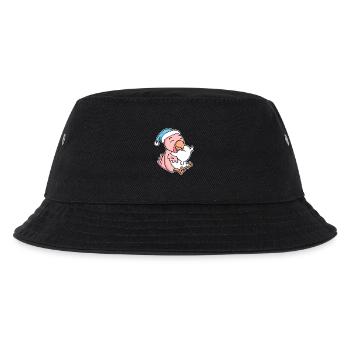 huhn mit Kissen und Schlafmütze - Kinder Bucket Hat - Schwarz - Vorne