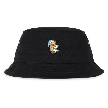 Domestic guinea pig with pillow and sleepy cap - Kids’ Bucket Hat - black - Front
