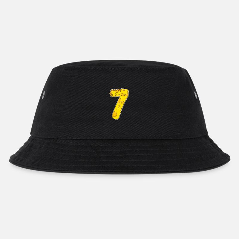 Zahl 7 - Kinder Bucket Hat - Schwarz