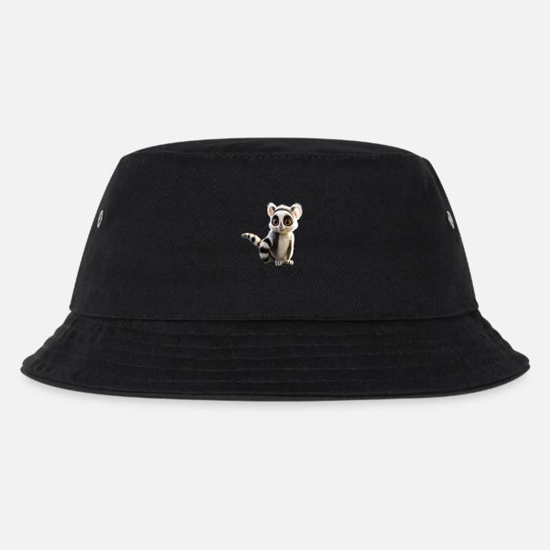 Ring-tailed lemurs lover Lemur ring-tailed lemurs Maki ring-tailed lemur - Kids’ Bucket Hat - black