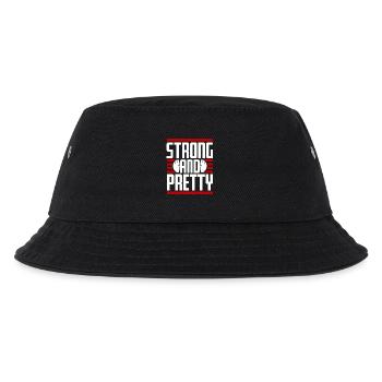 Strong And Pretty Funny Gym Fitness Saying - Kids’ Bucket Hat - black - Front