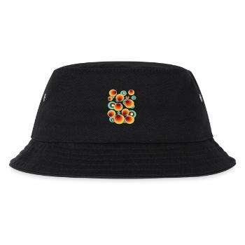 50er 60er Retro Muster Kreis Stilmuster - Kinder Bucket Hat - Schwarz - Vorne