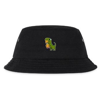 Dino Motif Dinosaur Pizza Delicious - Kids’ Bucket Hat - black - Front