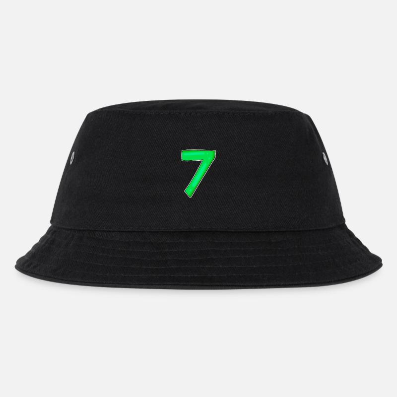 7 Nummer Zahl Grün - Kinder Bucket Hat - Schwarz