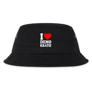 i love demokratie - Kinder Bucket Hat - Schwarz - Vorne