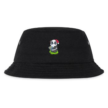 Panda Weihnachten Paket - Kinder Bucket Hat - Schwarz - Vorne