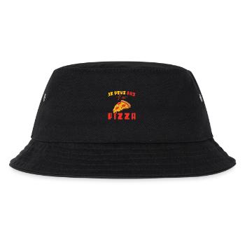 Ich kann keine Pizza essen - Kinder Bucket Hat - Schwarz - Vorne