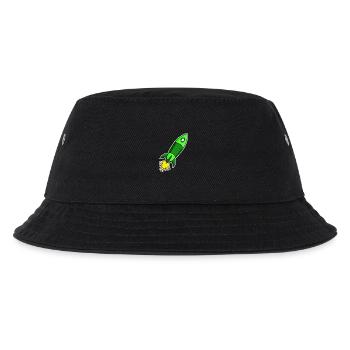 Rocket Motif - Green Rocket - Kids’ Bucket Hat - black - Front