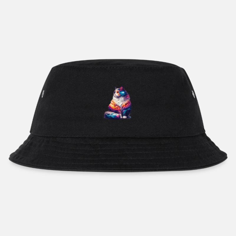 Katze - Kinder Bucket Hat - Schwarz