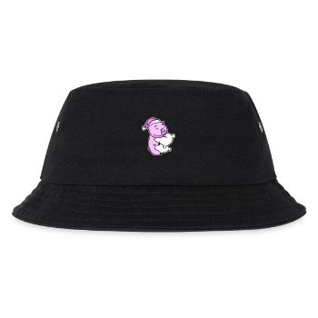 Schwein Müde Ausschlafen Schlafen Mädchen - Kinder Bucket Hat - Schwarz - Vorne