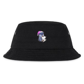 Eule Müde Ausschlafen Schlafen Mädchen - Kinder Bucket Hat - Schwarz - Vorne