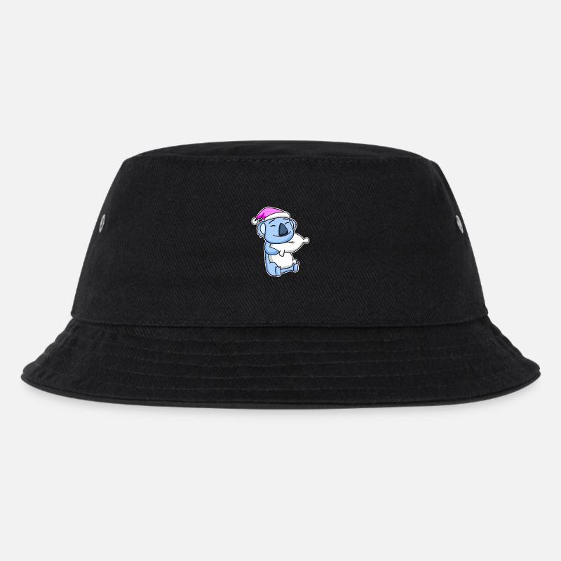 Koala Bär Müde Ausschlafen Schlafen Mädchen - Kinder Bucket Hat - Schwarz