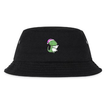 Eidechse Müde Ausschlafen Schlafen Mädchen - Kinder Bucket Hat - Schwarz - Vorne