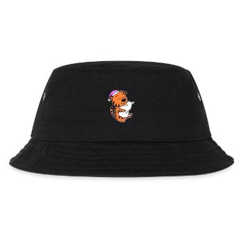 Tiger Müde Ausschlafen Schlafen Mädchen - Kinder Bucket Hat - Schwarz - Vorne
