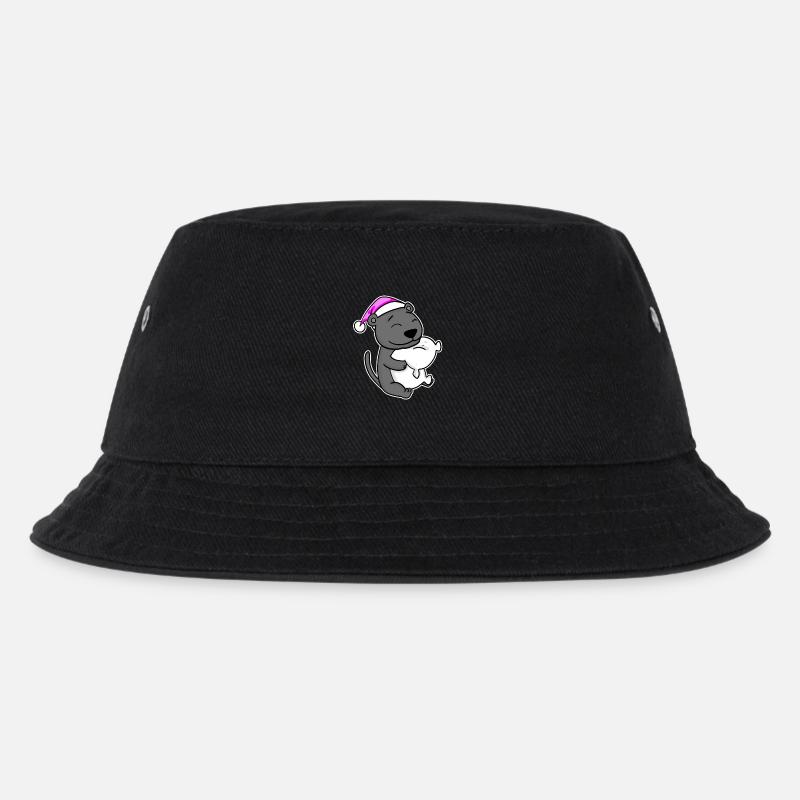 Schwarzer Panther Müde Ausschlafen Schlafen Rosa - Kinder Bucket Hat - Schwarz