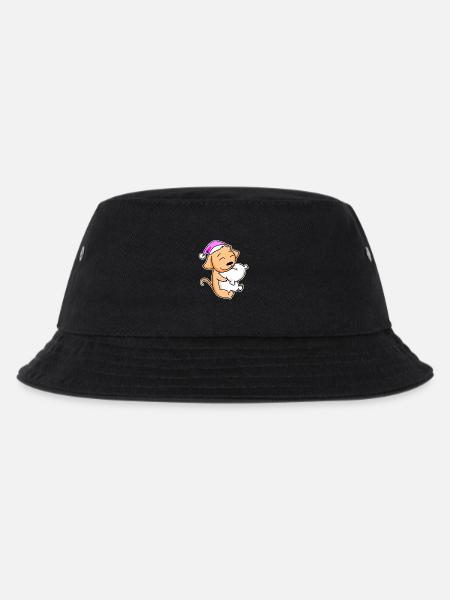 Hund Müde Ausschlafen Schlafen Mädchen - Kinder Bucket Hat - Schwarz