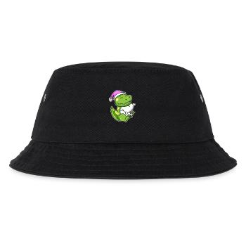 Dinosaurier Müde Ausschlafen Schlafen Mädchen - Kinder Bucket Hat - Schwarz - Vorne